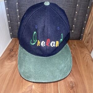 Ireland Hat Slideback 65% Wool Size 57CM Adjustable Green Blue. Irish Ball cap
